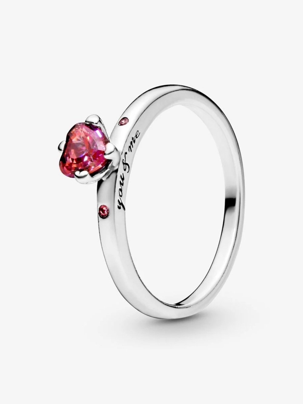 Pandora Sterling Silver Ring with Pink Heart Stone